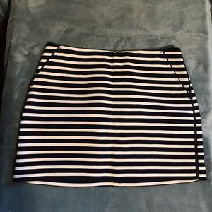 Banana Republic Navy And White Striped Mini Skirt